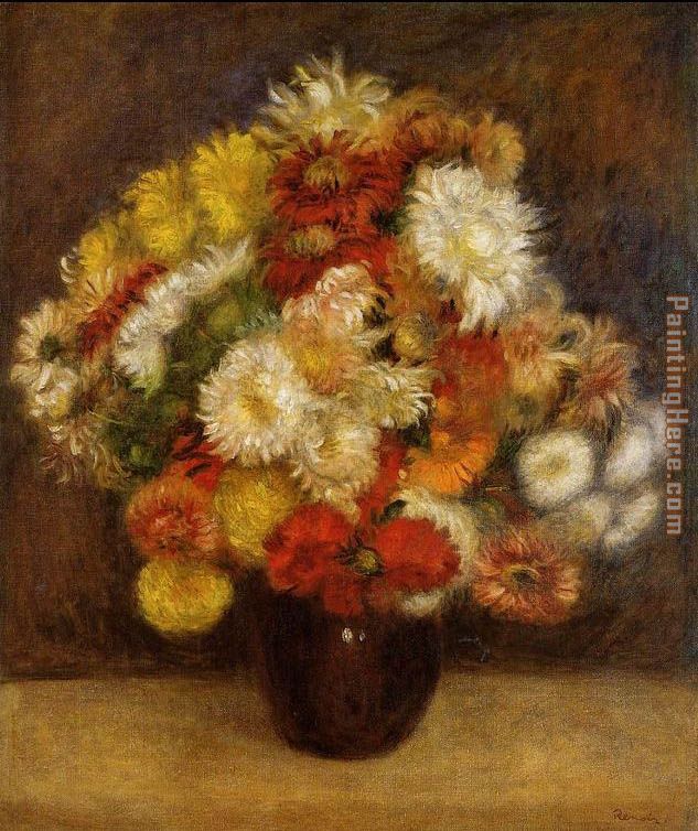 Bouquet Of Chrysanthemums i painting - Pierre Auguste Renoir Bouquet Of Chrysanthemums i art painting